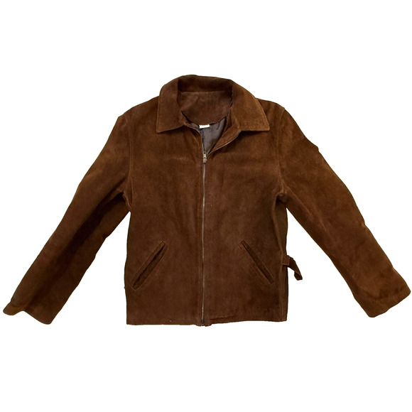 VTG Casual Corner Jacket Womens 6 Brown Suede Leather Zip Front Made in Italy - Picture 1 of 10